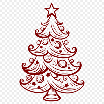 A stylized illustration of a festive Christmas tree in vector format.