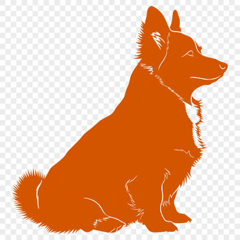 A full-body illustration of a Welsh Corgi in a sitting position, ideal for pet owners and enthusiasts.