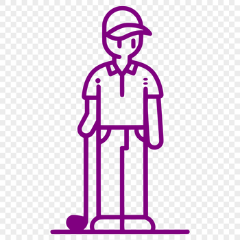 A 3D illustration of a golfer in full swing, created as a vector graphic for various applications.