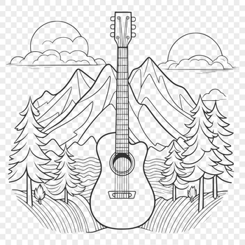 A detailed vector illustration of a guitar, suitable for various design applications.
