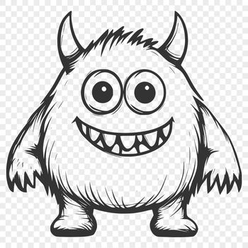 A cartoon monster with friendly features, suitable for Halloween decorations or children's parties.