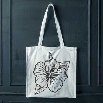 A colorful, tropical hibiscus flower in a detailed, vector format.