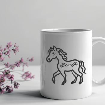 A detailed digital representation of a horse's full body in vector format.