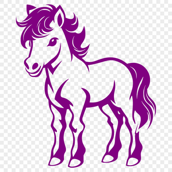 A full-body illustration of a horse in vector format, suitable for various design applications.