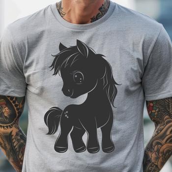 A digital design of a horse rendered as a scalable vector graphic.