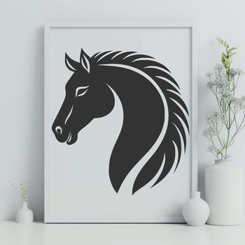A graphic representation of a horse made from scalable vector graphics.
