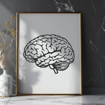 High-resolution SVG illustration of the human brain, showcasing its detailed anatomy for educational or design purposes.