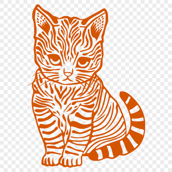 A simple vector illustration of a sitting cat with full body details.