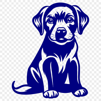 A full-body illustration of a sitting Labrador Retriever, featuring the breed's distinctive markings.