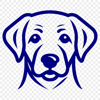 A simple line drawing of a labrador retriever's head, suitable for digital cutting machines or vector graphics.