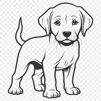 A standing Labrador Retriever dog in full body pose, suitable for use as clip art or vector design.