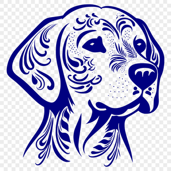A detailed illustration of a Labrador Retriever's head, suitable for vector design and graphic projects.