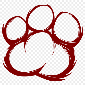 High-resolution digital paw print image suitable for cutting machines and laser engraving.