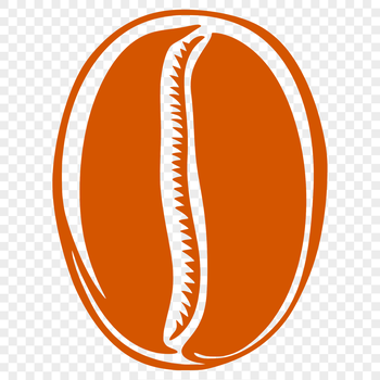 A high-quality vector illustration of a single coffee bean in detailed design.