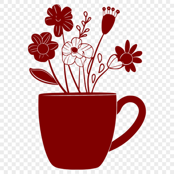 A cup designed with floral patterns, perfect for hot beverages like coffee.