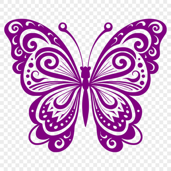A colorful, ornate illustration of a butterfly, ideal for gardening and craft projects.