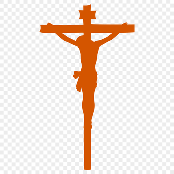 A traditional religious symbol featuring a cross with the figure of Christ.