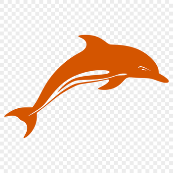 A detailed illustration of a full-body dolphin, suitable for vector art designs.