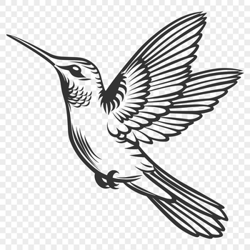 A colorful hummingbird in mid-flight, its feathers ruffled by the wind.