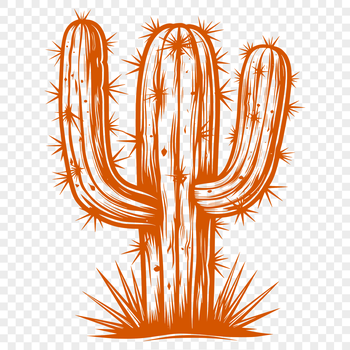 A detailed illustration of a desert plant with sharp spines, suitable for vector art design.
