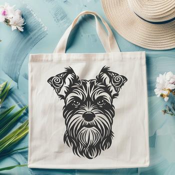 Ornate Miniature Schnauzer In SVG & PNG