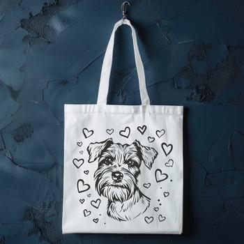 A vector illustration of a Miniature Schnauzer's head, suitable for cutting machines and digital designs.