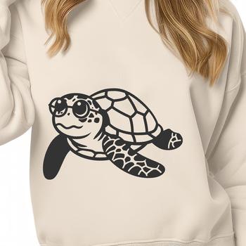 Beautiful Sea Turtle Wearing Glasses SVG