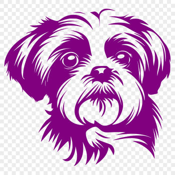 A small, fluffy dog breed with a distinctive head shape, ideal as clip art for personal or commercial projects.
