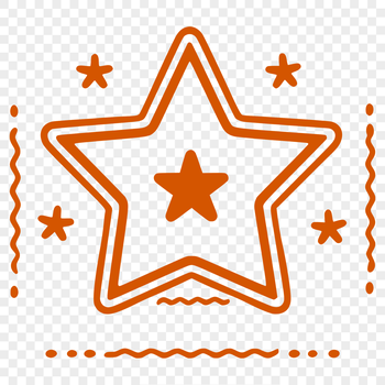A stylized star icon for graphic design and digital crafting projects.