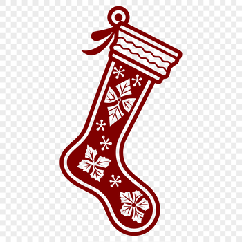 A digital stocking design for Christmas decorations, created as an SVG file.