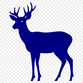A full-body illustration of a deer in a neutral pose.