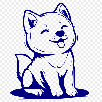 A seated Shiba Inu dog with full body depiction in vector format.