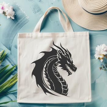A mythical creature with a large head and scaled body, suitable for vector art and cutting machine designs.