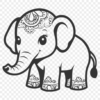 An illustration of a majestic African elephant in a simple vector design.