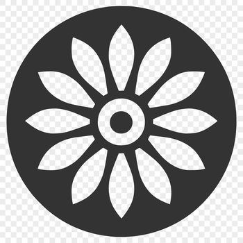 A simple line drawing of a sunflower in a stylized floral design.