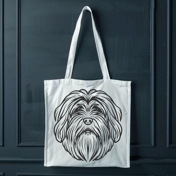 A small-sized Havanese dog's head with a detailed muzzle and ears, suitable for digital cutting machines.