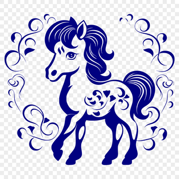 A detailed full-body illustration of a horse in vector format.