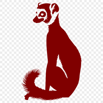 A detailed illustration of a lemur's full body, rendered as a vector graphic.
