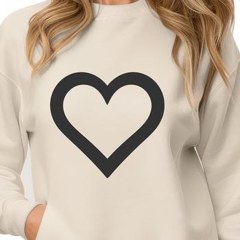 A simple line drawing of a heart shape, suitable for various designs and applications.