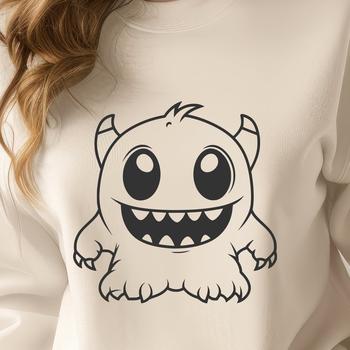 A cartoon monster character designed for creative projects, suitable for various digital and physical applications.