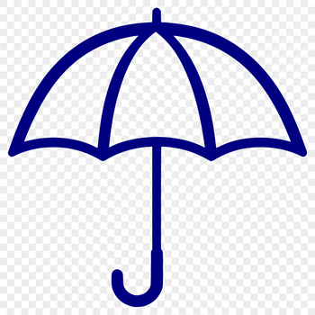 An open umbrella design with a transparent background suitable for vector art projects.