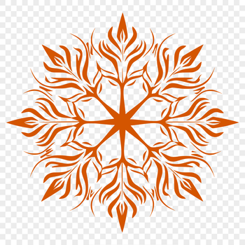 A stylized illustration of a delicate snowflake, suitable for vector graphics and digital design.