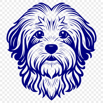 A detailed vector illustration of a Havanese dog's head, ideal for crafting or design projects.