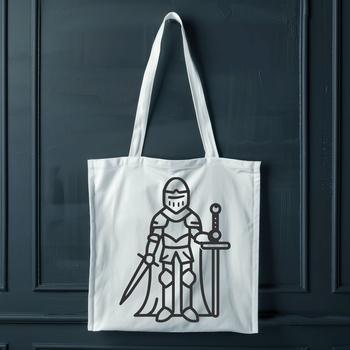 A medieval knight in full armor, depicted as a vector graphic illustration.