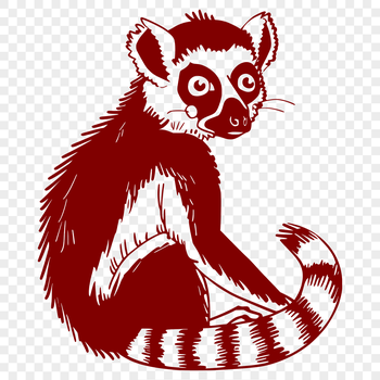 A full-body illustration of a lemur animal in vector format.