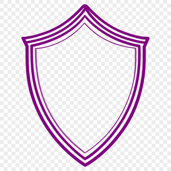 A simple metal shield design, suitable for vector art and cutting machine projects.