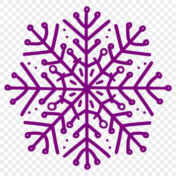 A delicate, six-pointed snowflake design made up of intricate lines and shapes.