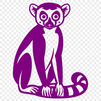 A full-body illustration of a lemur in vector format.