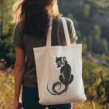 An isolated illustration of a lemur's full body in a simple, scalable vector format.