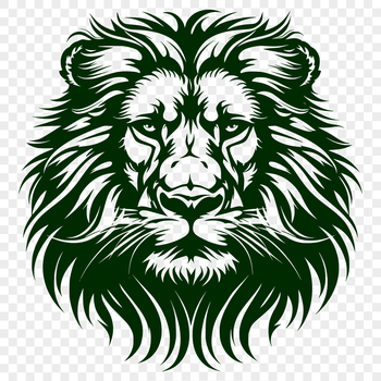 A detailed illustration of a lion's head, suitable for cutting machines and vector graphics.